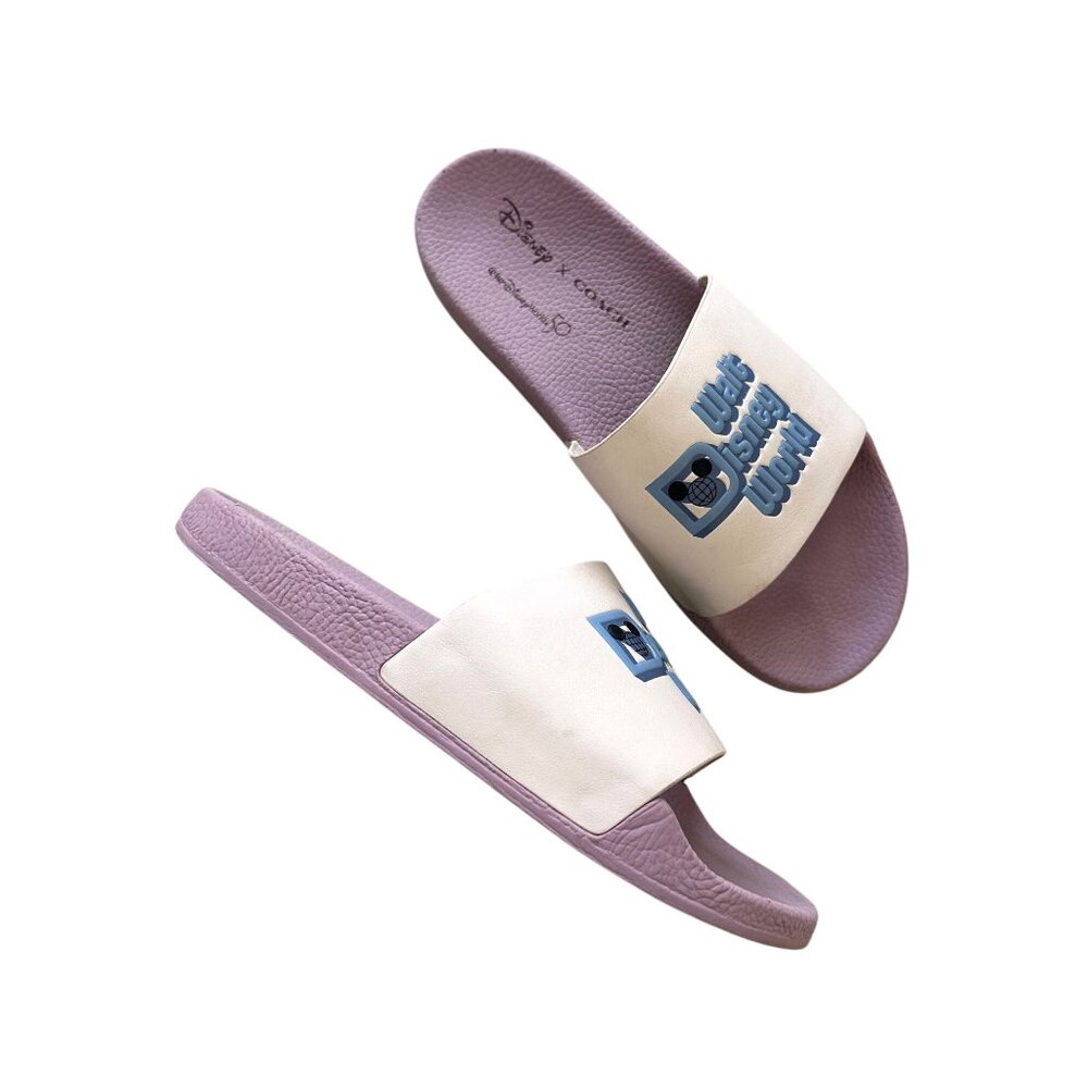 Coach Women's Sz 10 Disney Walt Disney World 50th Anniversary Slides Sandals